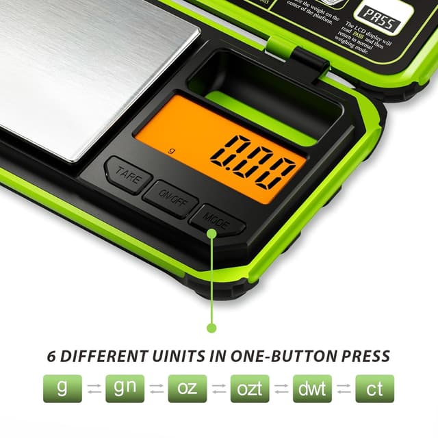Detalle de ACCT Präzisions-Taschenwaage (200 g x 0,01 g) für Schmuck, Gewürze & Münzen mit LCD