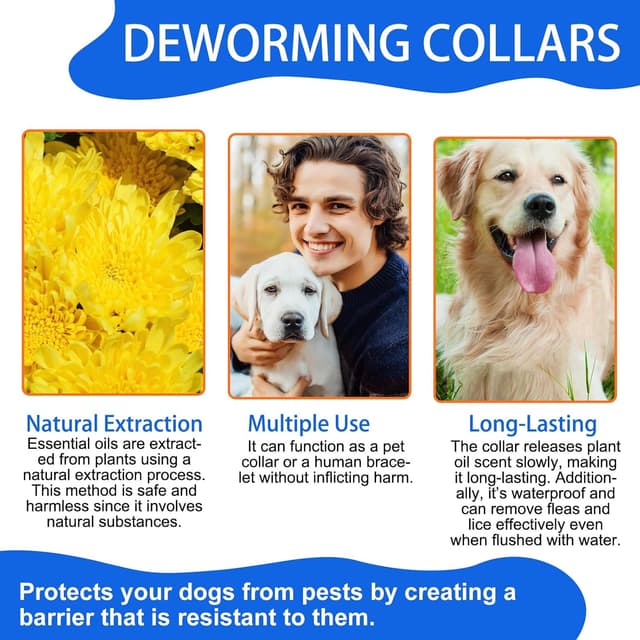 Thumbnail 6 de Collare antiparassitario regolabile per cani 4 pezzi