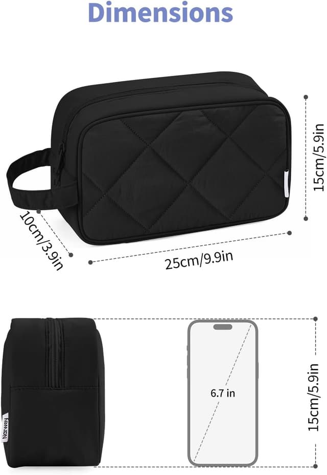 Thumbnail 6 de Narwey Große Kosmetiktasche Schwarz gesteppt