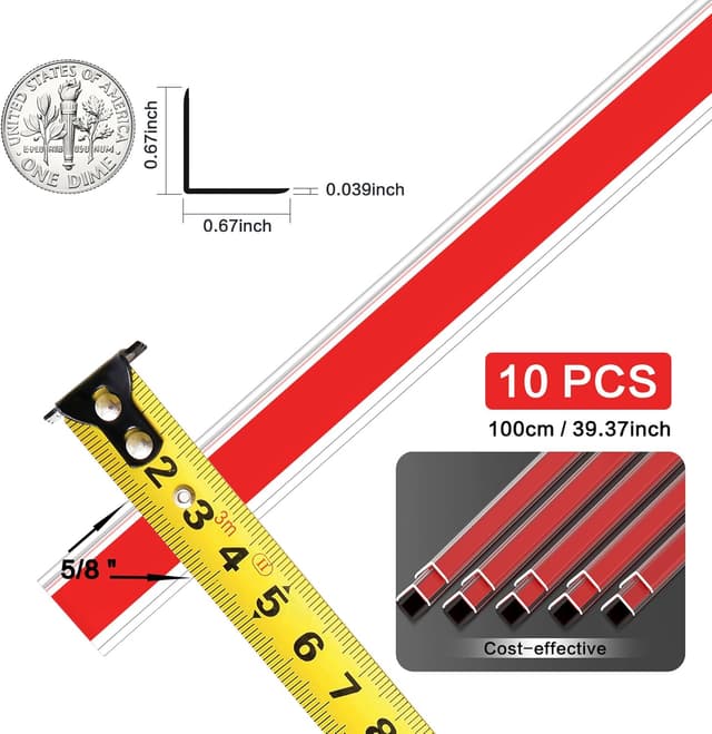 Thumbnail 1 de Clear Self-Adhesive Mini Wall Corner Protectors 39.37" Length 10Pack