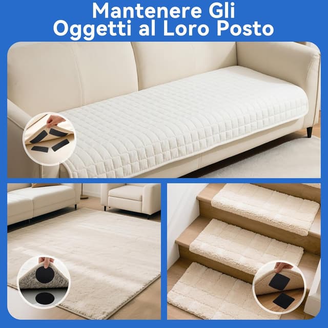 Detalle de HOMMAND Feltro adesivo Forte biadesivo hook & loop, 24 pezzi (rettangoli, quadrati e tondi) nero