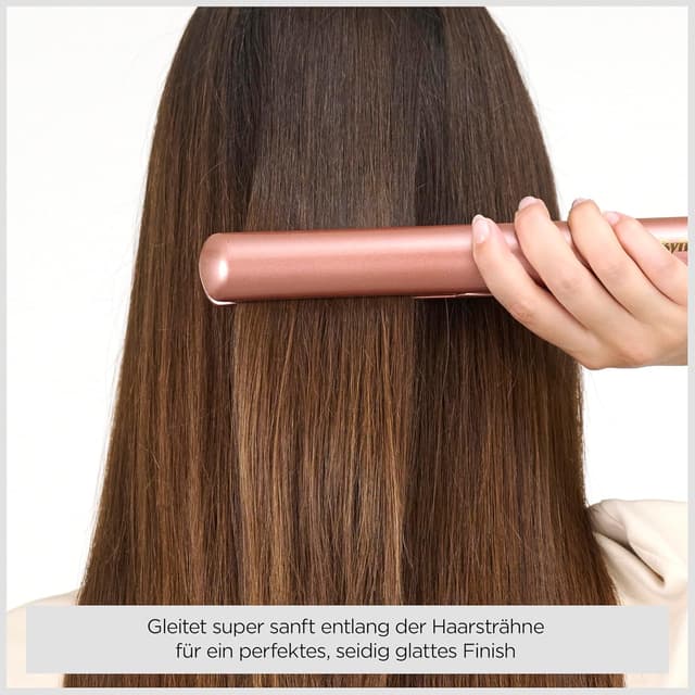 Detalle de BaByliss Rose Gold Glätteisen mit Keramikplatten – bis 235°C, Aufheizen in 15 Sekunden, Universalspannung