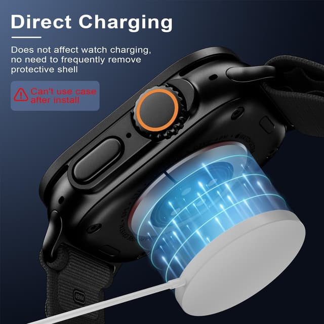 Detalle 2 de WSKEN Tempered Glass Screen Protector for Apple Watch Ultra 3/Ultra 2 (49mm) with Titanium Alloy Frame