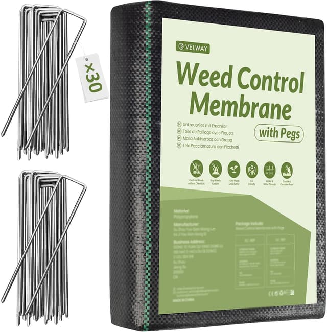 Imagen de Velway Weed Control Membrane 2x5M with 30 Pegs en OfertitasTOP