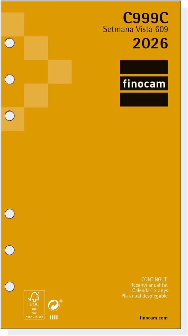 Thumbnail 3 de Finocam Recambio agenda Classic 2026 1 Día