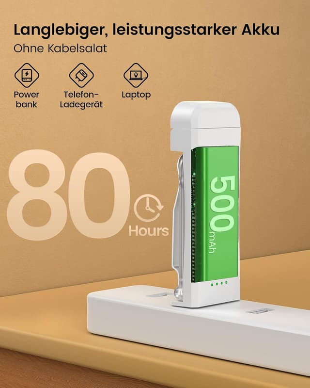 Detalle 2 de Glocusent Leselampe Buch Klemme 80 Stunden