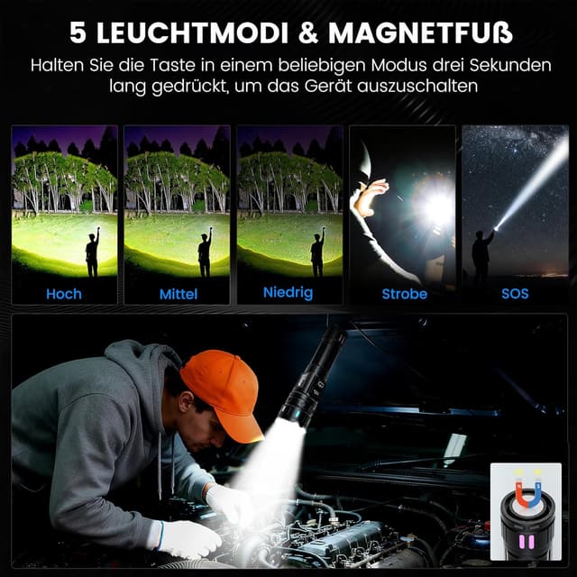 Thumbnail 3 de VASTFIRE Lampe de poche 30 W