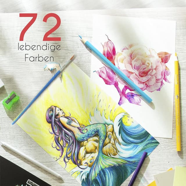 Detalle 2 de Zenacolor Aquarellstifte Set 72 für Wassertechnik