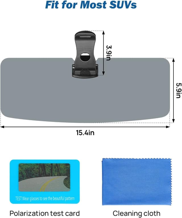 Detalle de JOYTUTUS Sun Visor Extender for SUV (2-Pack) — Polarized UV400 Anti-Glare Car Visor