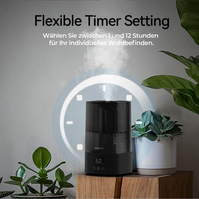 Detalle 2 de Rosekm Luftbefeuchter 4,5 l für Schlafzimmer