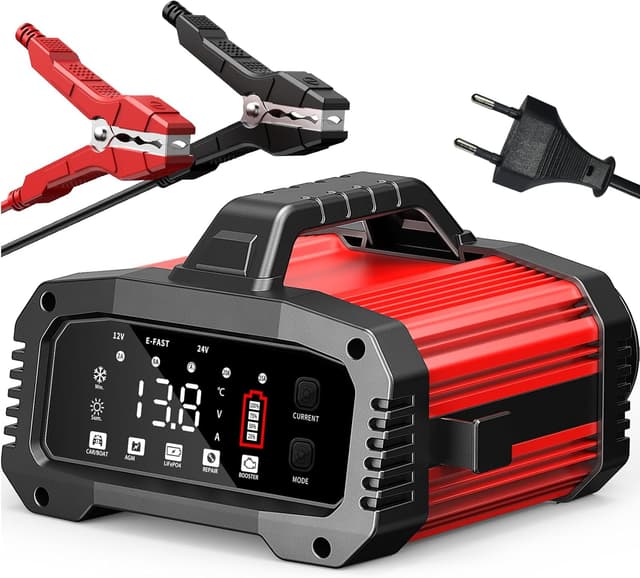 Detalle de Caricabatterie auto 12V 25A / 24V 15A con BOOSTER e funzioni per LiFePO4, AGM, Gel, SLA