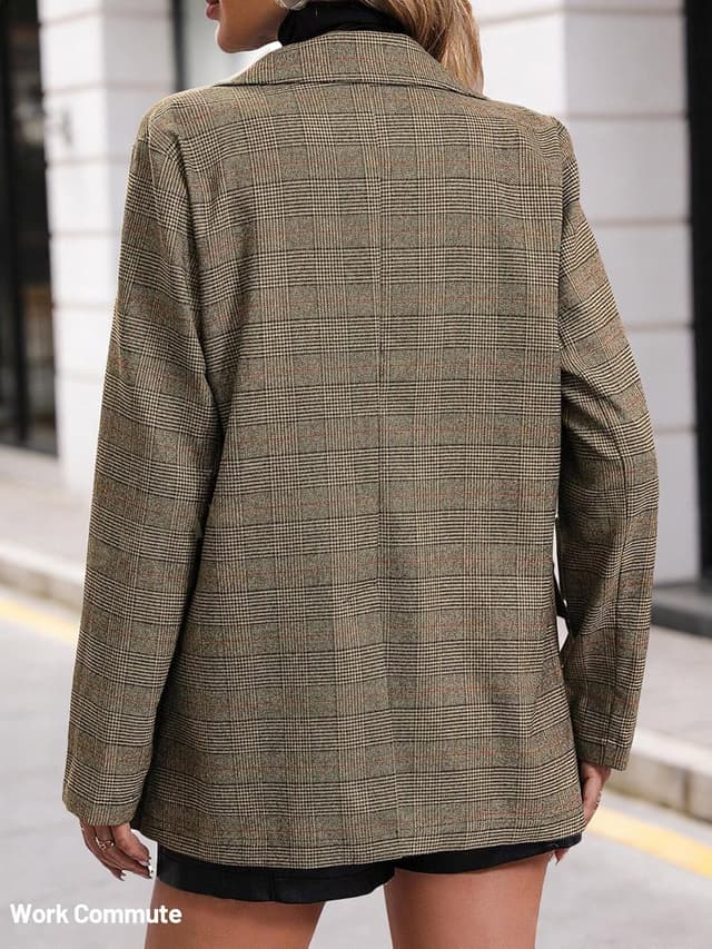 Thumbnail 4 de Mina Self Womens Houndstooth Plaid Blazer 2024