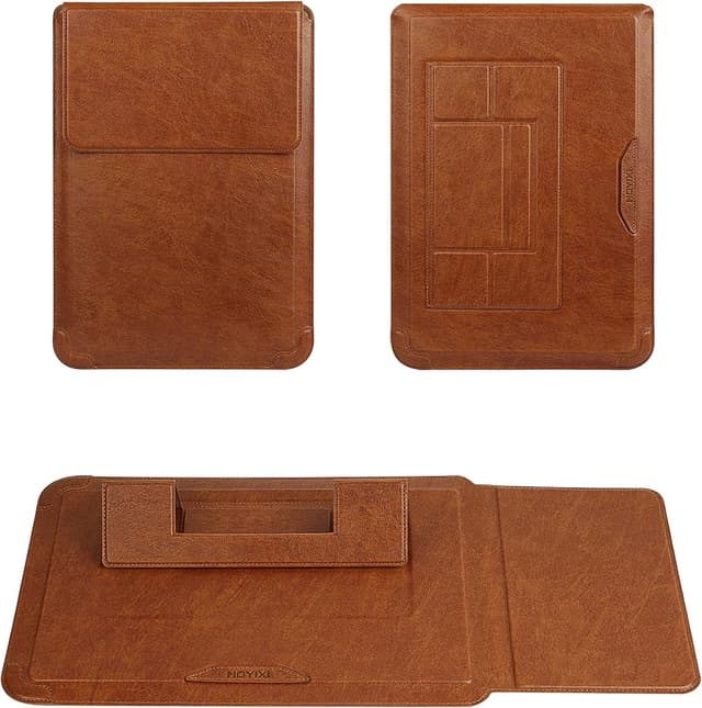 Detalle 2 de HoYiXi 13,3 Zoll Laptophülle mit Standfunktion (Braun) – Schutzcover für 13–13,6" Geräte