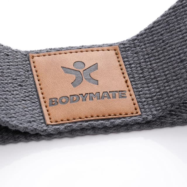Detalle 1 de BODYMATE Fascia elastica con 10 passanti in cotone naturale (circa 190 cm) per yoga, stretching e mobilità