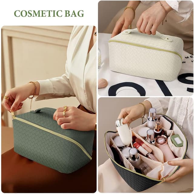 Detalle de Aucuu Borsa cosmetica da viaggio in PU impermeabile con scomparti