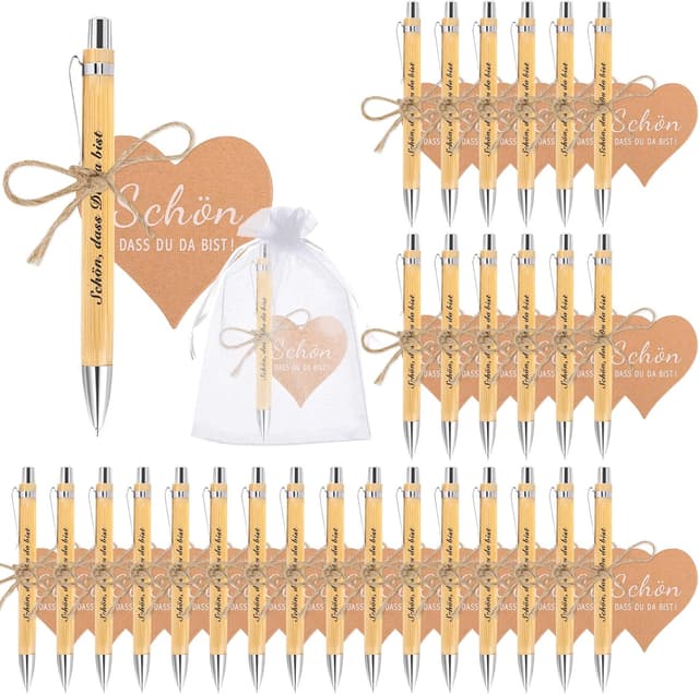 Detalle de Zidoley 30 Stück Gastgeschenke Holz Kugelschreiber