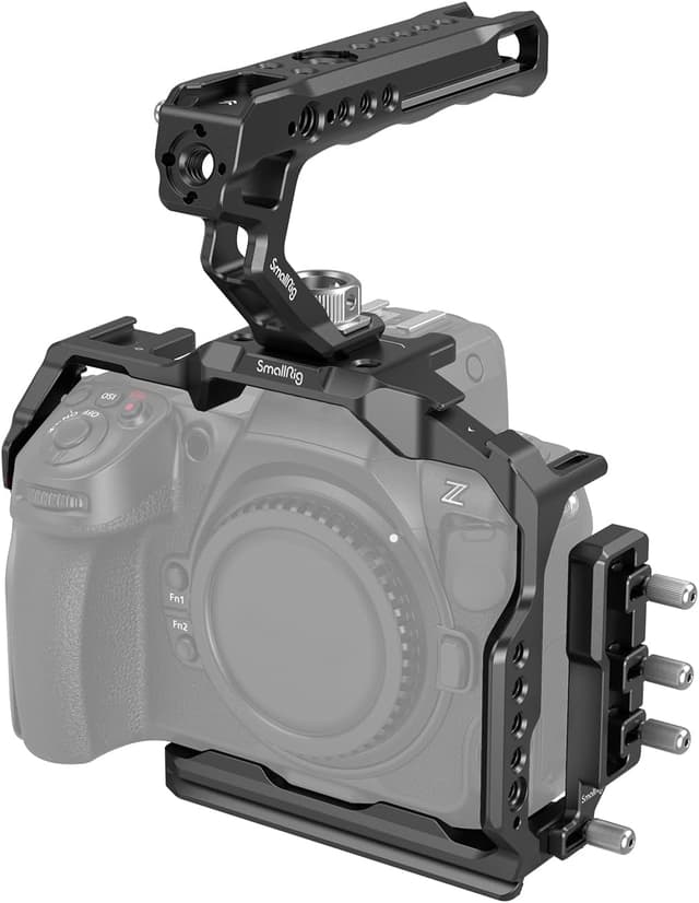 Detalle de SmallRig Z 8 Cage Kit 3941 pour Nikon Z 8 (cage aluminium, poignée supérieure, serre-câble HDMI)