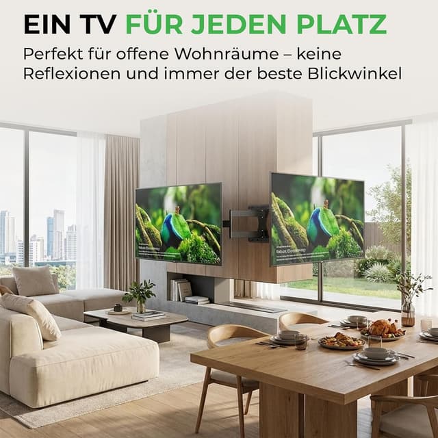 Detalle de XTRARM TiTon Flex TV-Wandhalterung 80 cm – dreh-, neig- & rotierbar bis VESA 400×400 mm