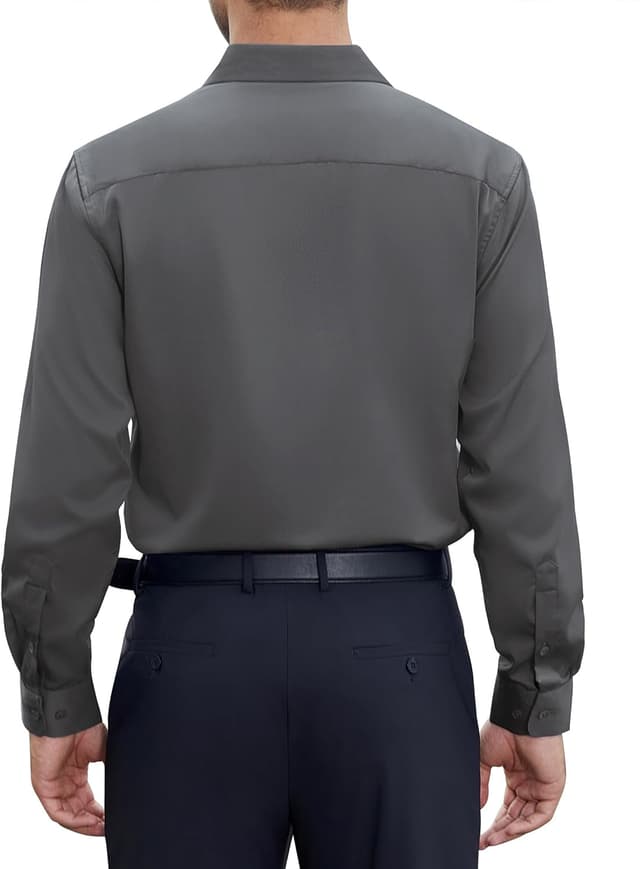 Detalle 2 de siliteelon Bügelfrei Hemd für Herren Regular Fit