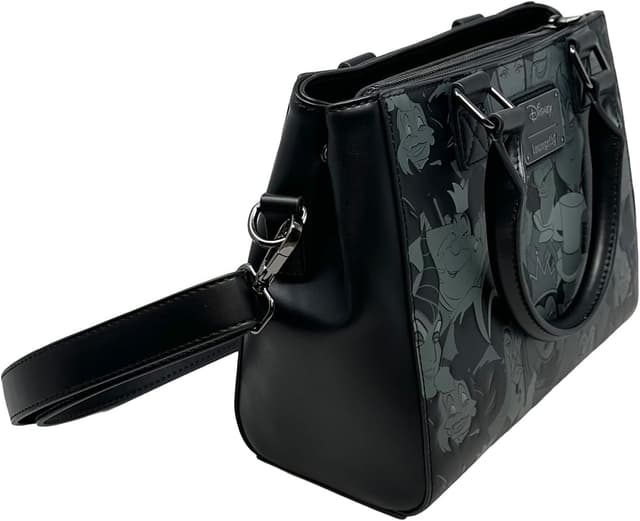 Detalle de Loungefly Disney Villains sac main à bandoulière en cuir synthétique, noir (Medium)