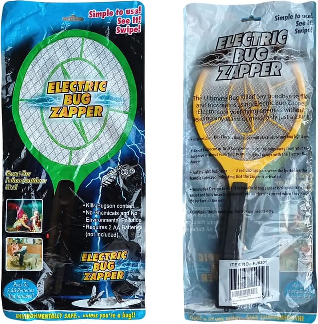 Detalle 1 de KK'S GLAMS Electric Fly Swatter Bug Zapper Racket (battery-operated) for indoor & outdoor pest control