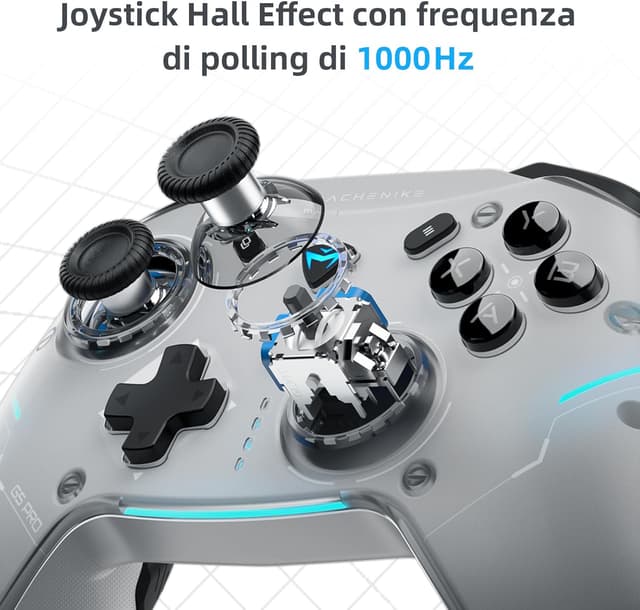 Detalle de Machenike G5PROMAXSE: controller Bluetooth con base di ricarica e joystick a effetto Hall