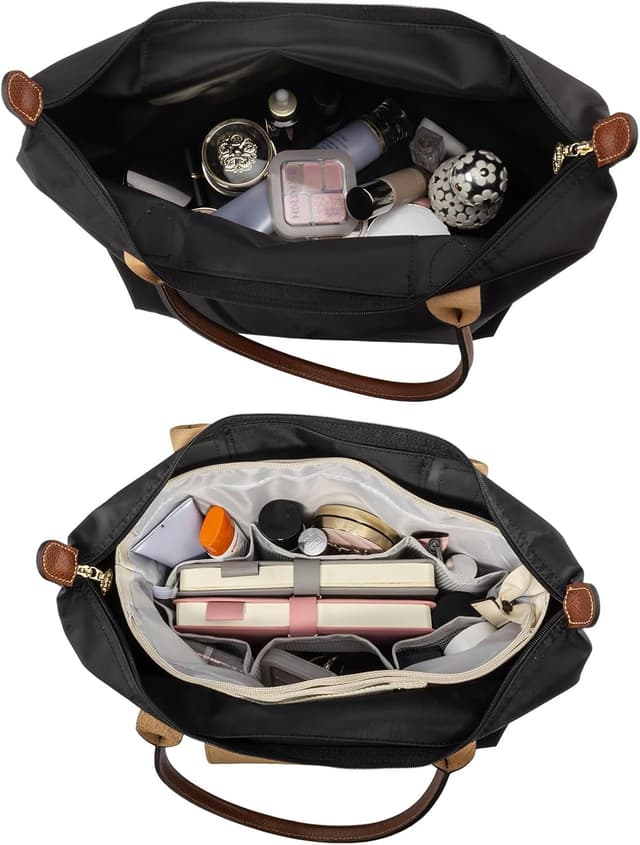 Detalle de HYEPNED Bag Organiser Insert for Longchamp Le Pliage Large tote with zipper and 15 pockets