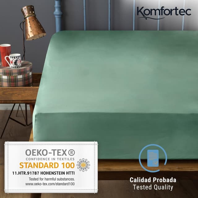 Thumbnail 6 de Komfortec Sábana Bajera Ajustable 180x200 cm, 100% Algodón