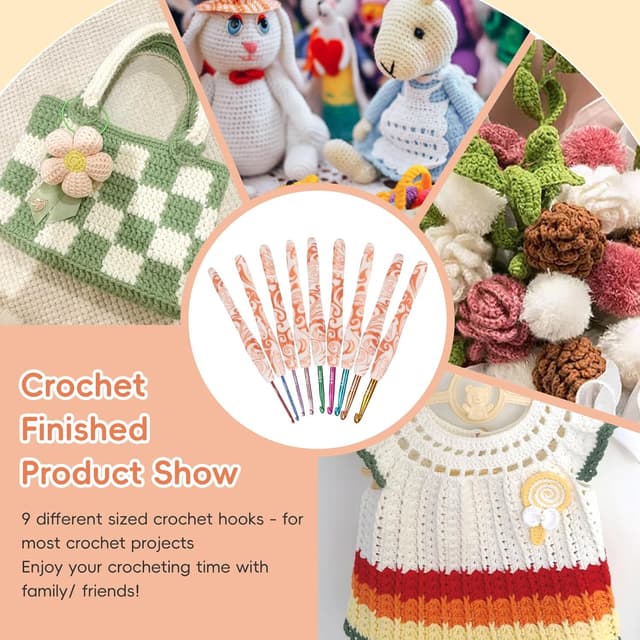 Thumbnail 5 de Reessy Golden Crochet Hooks Set 2.0–6.0mm