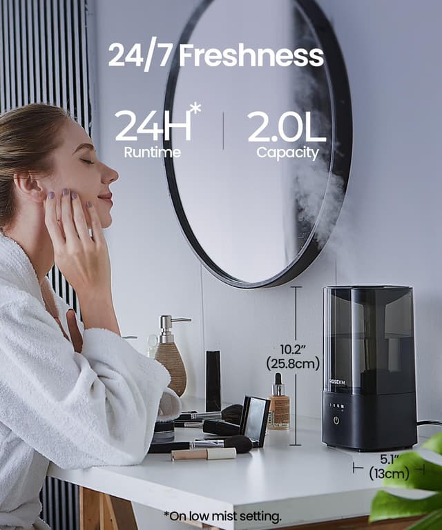 Thumbnail 2 de ROSEKM 2.0L Cool Mist Humidifier for Bedroom 🌫