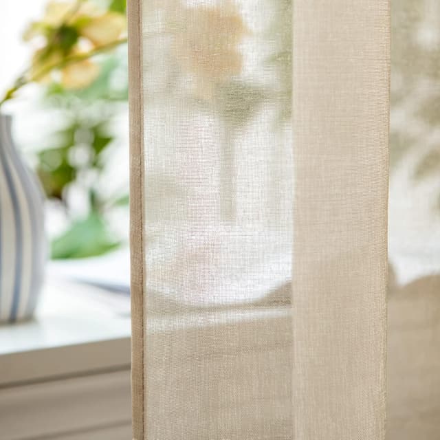 Thumbnail 5 de Woaboy Voile Gardinen Beige Kurz Vorhänge