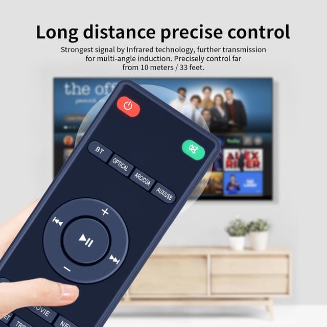 Detalle 2 de TCNOUMT Voyage201 replacement remote control for Heymell Soundbar Voyage 201