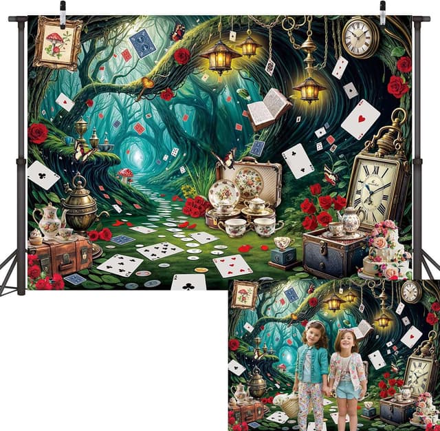 Imagen de Wonderland Tea Party Backdrop 8x6FT en OfertitasTOP