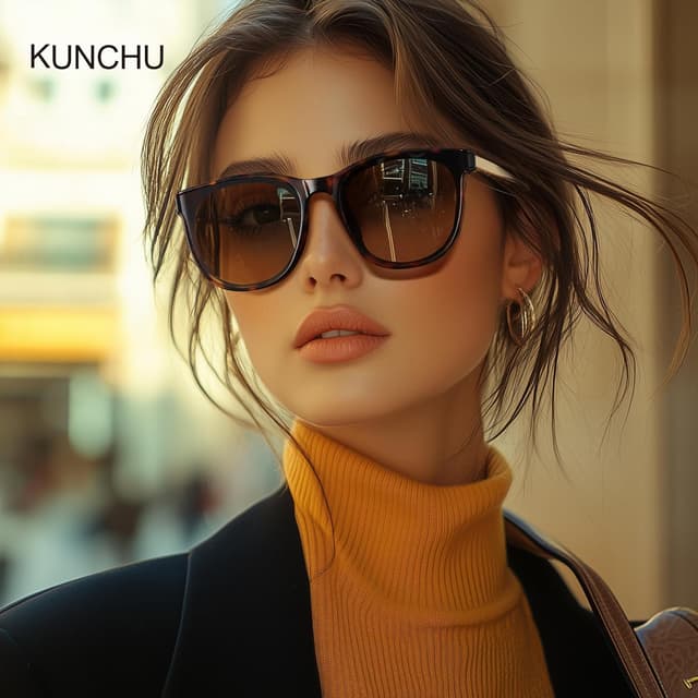 Thumbnail 2 de kunchu Sonnenbrille Damen Retro Quadrat UV400