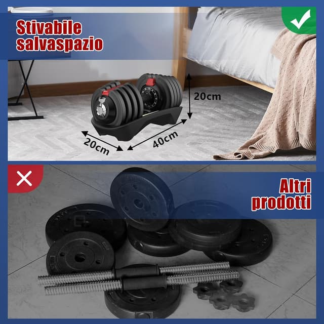 Thumbnail 5 de DH FitLife Manubri Regolabili 1,5–18 kg