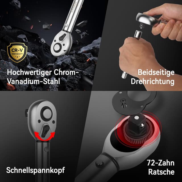 Thumbnail 1 de DISEN 6-tlg Drehmomentschlüssel-Set 3 Größen