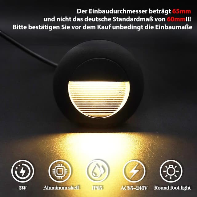 Thumbnail 1 de FWoche Juego 4 lámparas empotrables 65mm