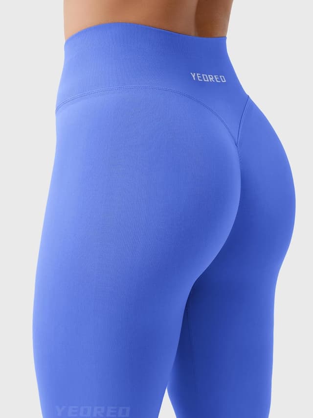 Detalle de YEOREO Damen Sport-Leggings „Invisible Scrunch“ mit hoher Taille (90% Nylon, 10% Elasthan)