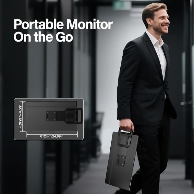 Thumbnail 6 de Setclod 23.8" Large Portable Monitor (1080P FHD, 100Hz, IPS) with USB Hub & Detachable Stand