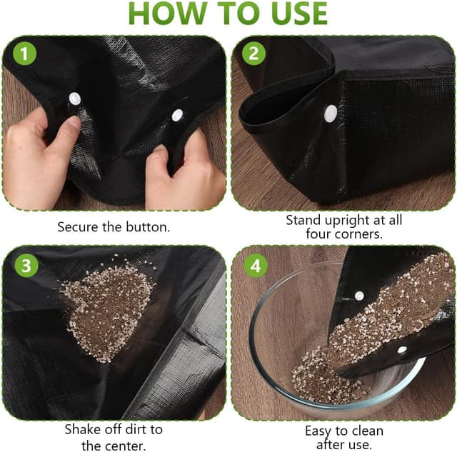 Detalle 2 de AOOWU Tapis de jardinage imperméable 2 pièces 100×100 cm (PE), pour rempotage et plantation