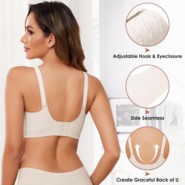 Detalle 2 de Lonya Women’s Push Up Seamless Non-Wired Support Bra (Zero Feel) – V-neck comfort bralette