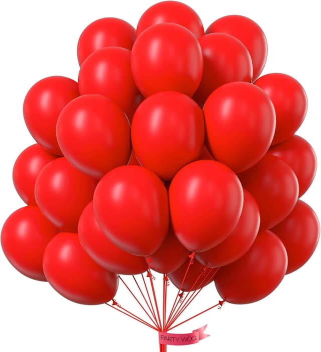 Imagen de PartyWoo 12 inch red balloons 100 pack 🎈 en OfertitasTOP