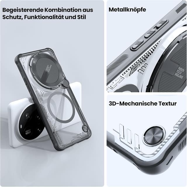 Thumbnail 6 de Nillkin Hülle für Xiaomi 15 Ultra mit MagSafe, Kameraschutz und verstellbarem Ständer (TPU+PC) – Schwarz