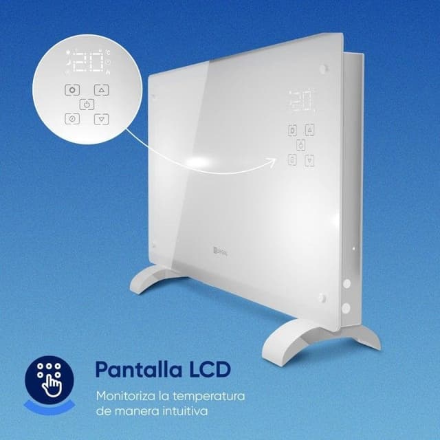 Detalle de Origial CRYSTALWAVE radiador eléctrico de cristal con WiFi de 2000 W (ORIHEAT2000W) blanco