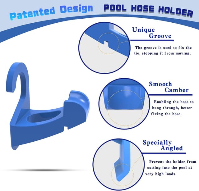 Detalle de 2er Set Pool-Schlauchhalterungen für 26–38 mm Rohre – passend für Intex & Bestway (blau)