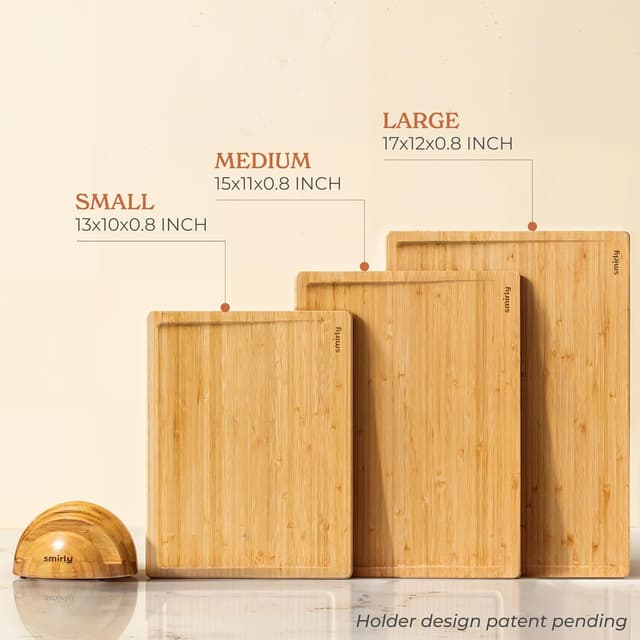 Thumbnail 4 de SMIRLY Bamboo Cutting Board Set with Holder