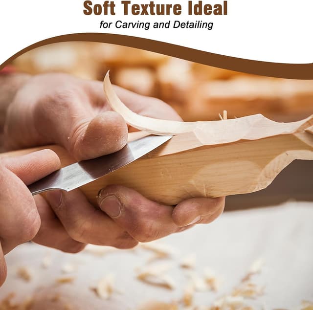 Detalle de Schnitzholz Linde 22er-Pack Holzklötzchen (3 Größen) zum Schnitzen & Basteln