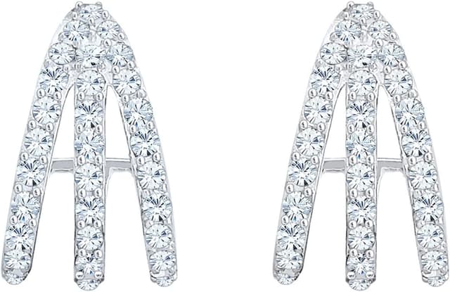 Detalle 2 de Elli Creolen Layer 925 Silber Kristalle