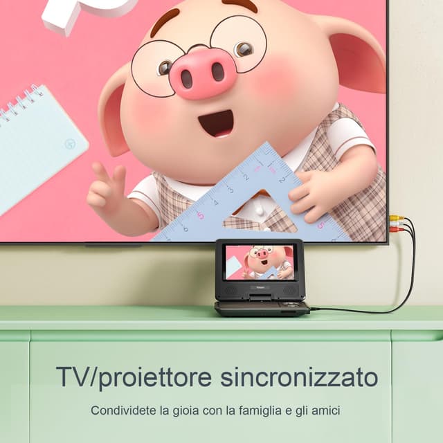 Thumbnail 4 de Yoton Lettore DVD Portatile 9,5" HD, batteria 6 ore