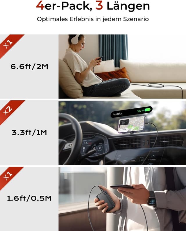 Thumbnail 6 de LISEN 60W USB‑C Kabel Set 4er Pack ⛓